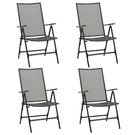 Klappstühle aus Stahlgeflecht, 4 Einheiten, anthrazitgrau von vidaXL, Gartenstühle - Ref: Foro24-310153, Preis: 202,29 €, Rab...