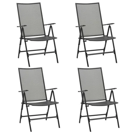 Steel mesh folding chairs 4 units anthracite gray by vidaXL, Garden chairs - Ref: Foro24-310153, Price: 164,56 €, Discount: %