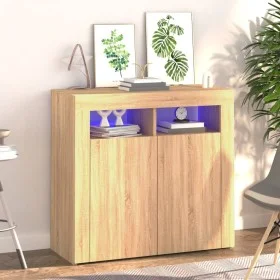 Sideboard with LED lights Sonoma oak 80x35x75 cm by vidaXL, Sideboards - Ref: Foro24-804331, Price: 71,90 €, Discount: %