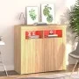Sideboard mit LED-Leuchten Sonoma-Eiche 80x35x75 cm von vidaXL, Sideboards - Ref: Foro24-804331, Preis: 71,90 €, Rabatt: %