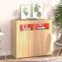 Sideboard with LED lights Sonoma oak 80x35x75 cm by vidaXL, Sideboards - Ref: Foro24-804331, Price: 72,95 €, Discount: %