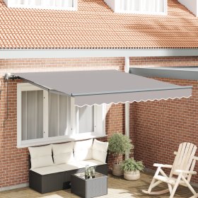 Toldo Retráctil Gris claro 300 x 250 cm tela Toldo Retráctil Gris claro 300 x 250 cm tela