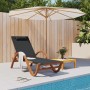 Lounger with gray textilene cushion and solid poplar wood by vidaXL, Loungers - Ref: Foro24-363476, Price: 188,65 €, Discount: %