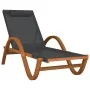 Lounger with gray textilene cushion and solid poplar wood by vidaXL, Loungers - Ref: Foro24-363476, Price: 190,08 €, Discount: %