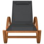 Lounger with gray textilene cushion and solid poplar wood by vidaXL, Loungers - Ref: Foro24-363476, Price: 188,65 €, Discount: %