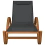 Lounger with gray textilene cushion and solid poplar wood by vidaXL, Loungers - Ref: Foro24-363476, Price: 190,08 €, Discount: %