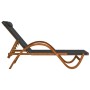 Lounger with gray textilene cushion and solid poplar wood by vidaXL, Loungers - Ref: Foro24-363476, Price: 188,65 €, Discount: %