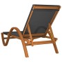 Lounger with gray textilene cushion and solid poplar wood by vidaXL, Loungers - Ref: Foro24-363476, Price: 188,65 €, Discount: %