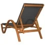 Lounger with gray textilene cushion and solid poplar wood by vidaXL, Loungers - Ref: Foro24-363476, Price: 190,08 €, Discount: %