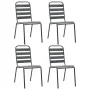 Gartenstühle 4 Stk. Lamellendesign dunkelgrauer Stahl von vidaXL, Gartenstühle - Ref: Foro24-310155, Preis: 189,82 €, Rabatt: %