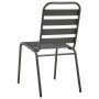 Gartenstühle 4 Stk. Lamellendesign dunkelgrauer Stahl von vidaXL, Gartenstühle - Ref: Foro24-310155, Preis: 187,93 €, Rabatt: %