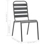 Gartenstühle 4 Stk. Lamellendesign dunkelgrauer Stahl von vidaXL, Gartenstühle - Ref: Foro24-310155, Preis: 187,93 €, Rabatt: %