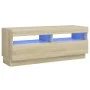 TV cabinet with LED lights Sonoma oak 100x35x40 cm by vidaXL, TV Furniture - Ref: Foro24-804457, Price: 72,79 €, Discount: %