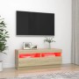 TV-Schrank mit LED-Leuchten Sonoma-Eiche 100x35x40 cm von vidaXL, TV-Möbel - Ref: Foro24-804457, Preis: 75,03 €, Rabatt: %