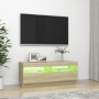 Mueble de TV con luces LED roble Sonoma 100x35x40 cm de vidaXL, Muebles TV - Ref: Foro24-804457, Precio: 77,56 €, Descuento: %