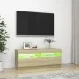 TV cabinet with LED lights Sonoma oak 100x35x40 cm by vidaXL, TV Furniture - Ref: Foro24-804457, Price: 72,79 €, Discount: %