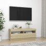 TV-Schrank mit LED-Leuchten Sonoma-Eiche 100x35x40 cm von vidaXL, TV-Möbel - Ref: Foro24-804457, Preis: 75,03 €, Rabatt: %