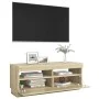 TV cabinet with LED lights Sonoma oak 100x35x40 cm by vidaXL, TV Furniture - Ref: Foro24-804457, Price: 72,79 €, Discount: %