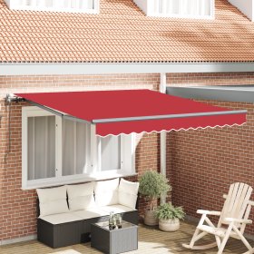 Toldo Retráctil Rojo 300 x 250 cm tela Toldo Retráctil Rojo 300 x 250 cm tela