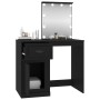 Tocador con LED madera contrachapada negro 90x50x132,5 cm de vidaXL, Tocadores para dormitorios - Ref: Foro24-816769, Precio:...