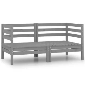 Corner garden sofas 2 units solid gray pine wood by vidaXL, Garden sets - Ref: Foro24-806584, Price: 122,33 €, Discount: %