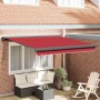 Toldo Retráctil Rojo 300 x 250 cm Tela, Metal