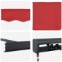 Toldo Retráctil Rojo 300 x 250 cm Tela, Metal