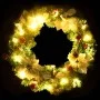 Corona de Navidad con luces LED PVC verde 60 cm de vidaXL, Luces de Navidad - Ref: Foro24-321516, Precio: 20,50 €, Descuento: %