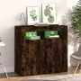 Sideboard with LED lights smoked oak 80x35x75 cm by vidaXL, Sideboards - Ref: Foro24-815729, Price: 59,45 €, Discount: %