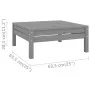 Grauer Gartenhocker aus massivem Kiefernholz von vidaXL, Gartensets - Ref: Foro24-806579, Preis: 53,32 €, Rabatt: %