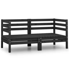 Corner garden sofas 2 units black solid pine wood by vidaXL, Garden sets - Ref: Foro24-806586, Price: 100,48 €, Discount: %