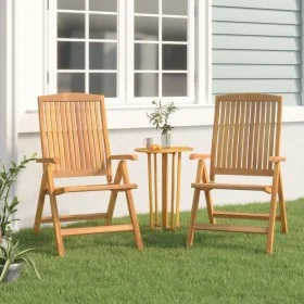 Reclining garden chairs 2 units solid teak wood by vidaXL, Garden chairs - Ref: Foro24-362666, Price: 324,34 €, Discount: %