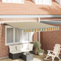 Toldo Retráctil Verde y amarillo 300 x 250 cm tela