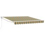 Toldo Rayado Verde y amarillo 3 x 2,5 m Poliester y metal