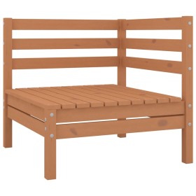 Sofá de esquina de madera maciza de pino marrón miel de vidaXL, Conjuntos de jardín - Ref: Foro24-806570, Precio: 70,25 €, De...