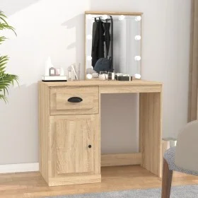 Dressing table with LED Sonoma oak plywood 90x50x132.5cm by vidaXL, Bedroom Dressers - Ref: Foro24-816771, Price: 104,88 €, D...