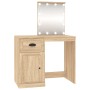 Tocador con LED madera contrachapada roble Sonoma 90x50x132,5cm de vidaXL, Tocadores para dormitorios - Ref: Foro24-816771, P...