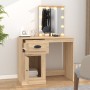 Tocador con LED madera contrachapada roble Sonoma 90x50x132,5cm de vidaXL, Tocadores para dormitorios - Ref: Foro24-816771, P...