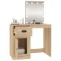 Schminktisch mit LED Sonoma-Eichensperrholz 90x50x132,5cm von vidaXL, Schlafzimmerkommoden - Ref: Foro24-816771, Preis: 104,8...