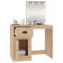 Tocador con LED madera contrachapada roble Sonoma 90x50x132,5cm de vidaXL, Tocadores para dormitorios - Ref: Foro24-816771, P...