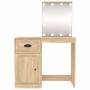 Tocador con LED madera contrachapada roble Sonoma 90x50x132,5cm de vidaXL, Tocadores para dormitorios - Ref: Foro24-816771, P...