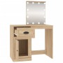 Tocador con LED madera contrachapada roble Sonoma 90x50x132,5cm de vidaXL, Tocadores para dormitorios - Ref: Foro24-816771, P...