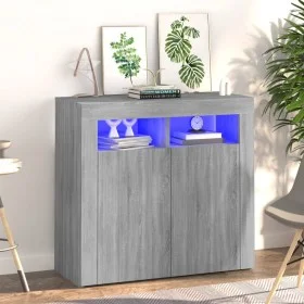 Sideboard mit LED-Leuchten Sonomagrau 80x35x75 cm von vidaXL, Sideboards - Ref: Foro24-815730, Preis: 73,97 €, Rabatt: %