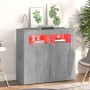 Sideboard mit LED-Leuchten Sonomagrau 80x35x75 cm von vidaXL, Sideboards - Ref: Foro24-815730, Preis: 74,87 €, Rabatt: %