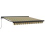 Toldo Retráctil Verde y amarillo 300 x 250 cm Tela, Metal