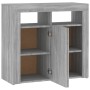 Sideboard with LED lights Sonoma gray 80x35x75 cm by vidaXL, Sideboards - Ref: Foro24-815730, Price: 74,87 €, Discount: %
