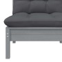 Garden furniture set 3 pieces with gray cushions solid pine wood by vidaXL, Modular outdoor sofas - Ref: Foro24-806684, Price...