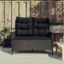 2-Sitzer-Gartenbank mit schwarzen synthetischen Rattankissen von vidaXL, Gartenbänke - Ref: Foro24-362681, Preis: 187,14 €, R...