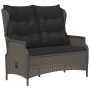 2-seater garden bench with black synthetic rattan cushions by vidaXL, garden benches - Ref: Foro24-362681, Price: 315,71 €, D...