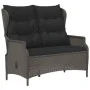 2-Sitzer-Gartenbank mit schwarzen synthetischen Rattankissen von vidaXL, Gartenbänke - Ref: Foro24-362681, Preis: 187,14 €, R...